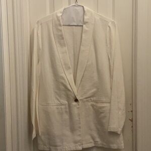 Cream Blazer with Single Button